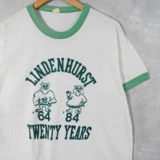 画像1: 80's USA製 "LINDENHURST TWENTY YEARS" プリントリンガーTシャツ XL (1)