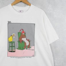 画像1: 90's Leigh Rubin USA製 "Rubes" シュールイラストプリントTシャツ XL (1)