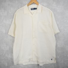 画像1: POLO Ralph Lauren リネン×シルク オープンカラーシャツ L (1)