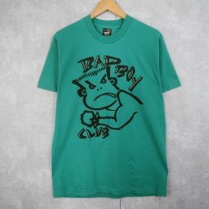 画像1: 90's BAD BOY CLUB USA製 発砲プリントTシャツ GREEN L (1)