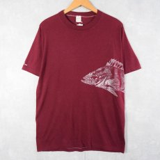 画像1: 80's USA製 "NASSAY GROUPER" 魚 巻きプリントTシャツ XL (1)