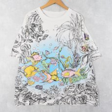 画像1: 90's TURTLE BAY 魚 大判プリントTシャツ (1)