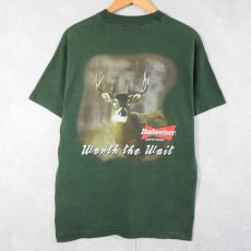 画像1: 90's Budweiser "Worth the Wait" ビールメーカー トナカイプリントTシャツ (1)