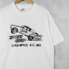 画像1: 90's Carl's Speed Shop USA製 バイクカスタムショップ プリントTシャツ L (1)