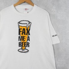 画像1: 90's USA製 "FAX ME A BEER" ビールプリントTシャツ XL (1)