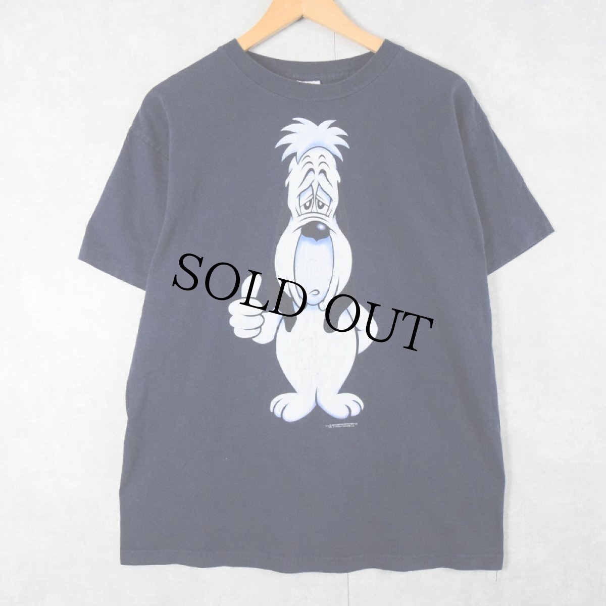 画像1: 90's Droopy Dog キャラクタープリントTシャツ NAVY L (1)