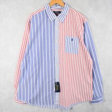 画像1: POLO Ralph Lauren クレイジーパターン コットンボタンダウンシャツ DEADSTOCK XXL (1)