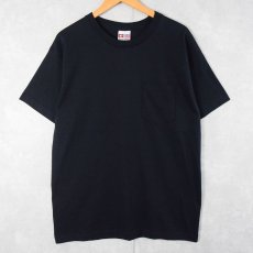 画像1: 90's BAYSIDE USA製 "HEAVY WEIGHT" 無地ポケットTシャツ BLACK L (1)