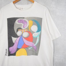 画像1: 80's Pablo Picasso USA製 "Woman with a flower" アートプリントTシャツ XL  (1)