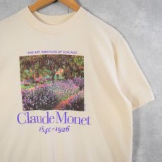 画像1: 90's Claude Monet USA製 "Irises" アートプリントTシャツ DEADSTOCK M (1)