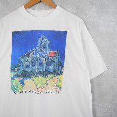 画像1: Vincent Van Gogh "オーヴェルの教会" アートプリントTシャツ (1)