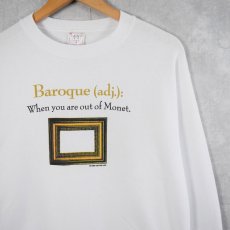 画像1: 90's "Baroque:When you are out of Monet." ジョークプリントスウェット M (1)