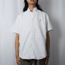 画像2: Ralph Lauren "CLASSIC FIT" ロゴ刺繍 コットンボタンダウンシャツ M (2)