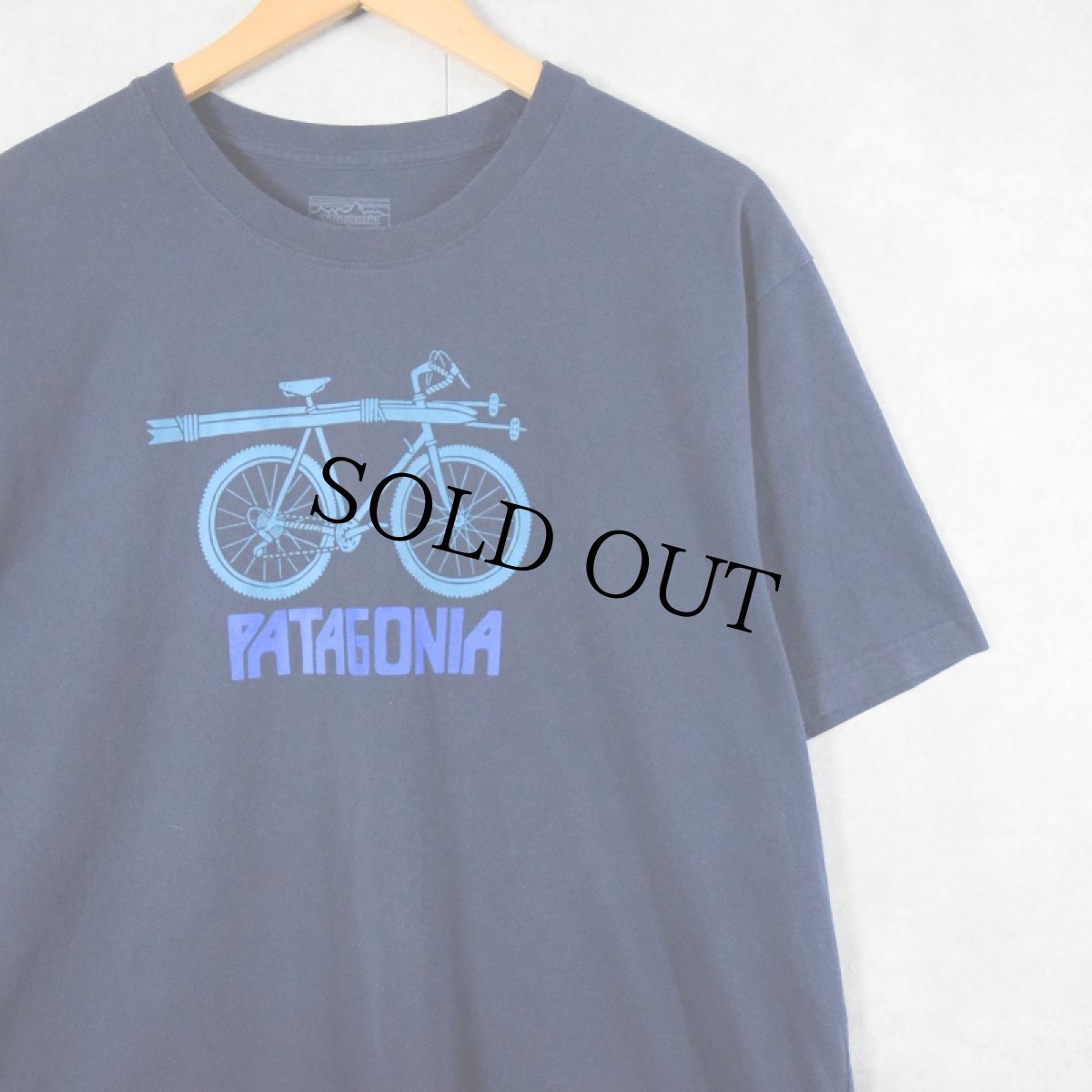 画像1: 17AW Patagonia 自転車プリントTシャツ NAVY XL (1)
