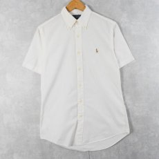 画像1: Ralph Lauren "CUSTOM FIT" ロゴ刺繍 コットンボタンダウンシャツ S (1)