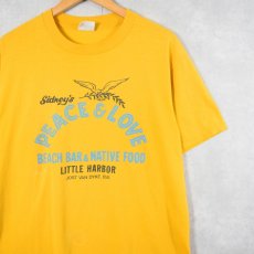 画像1: 80's USA製 "PEACE&LOVE" ロブスタープリントTシャツ XL (1)