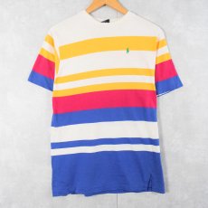 画像1: 80〜90's POLO Ralph Lauren USA製 マルチボーダー柄 Tシャツ L (1)