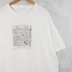 画像1: "HEAR ABOUT THE OPENING OF THE NEW WINE CELLAR AT 360?" イラストプリントTシャツ XL (1)