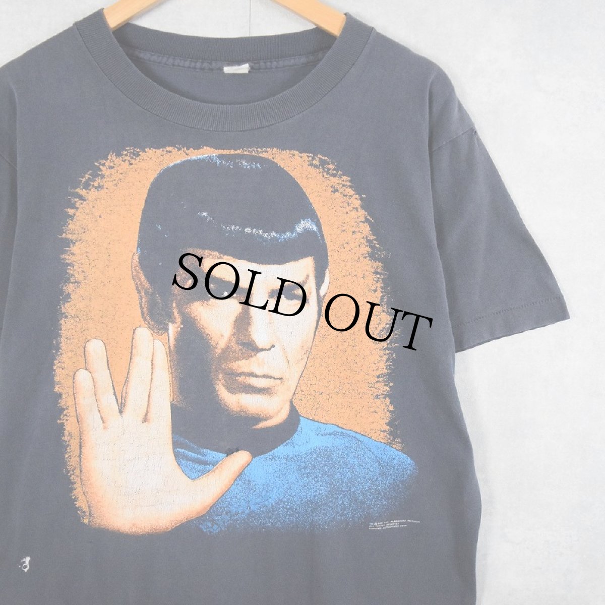 画像1: 90's STAR TREK USA製 "LIVE LONGER AND PROSPER" SFテレビドラマプリントTシャツ L (1)