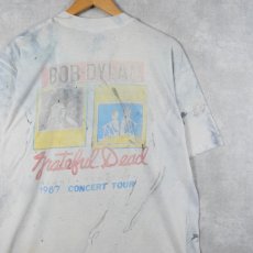 画像2: 80's GRATEFUL DEAD × BOB DYLAN USA製 バンドツアープリント タイダイTシャツ ONE SIZE (2)