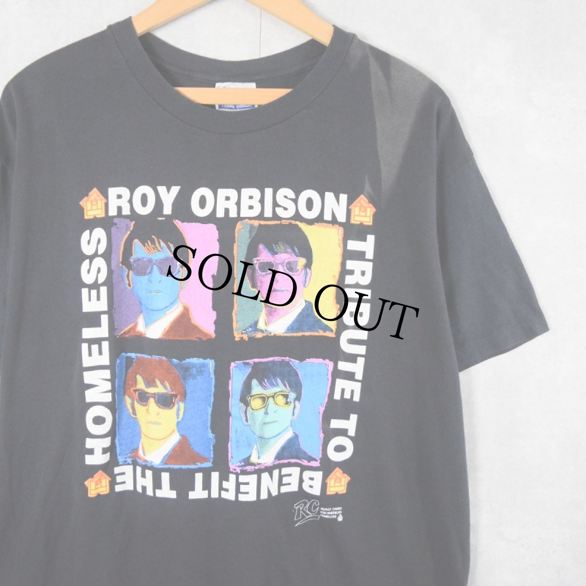 画像1: 90's ROY ORBISON USA製 ロカビリーミュージシャンプリントTシャツ BLACK XL (1)