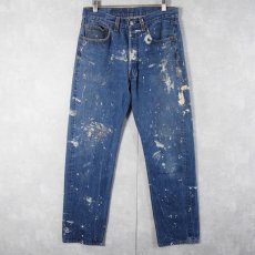 画像1: 90's Levi's 501 USA製 ペンキペイント デニムパンツ W31 (1)