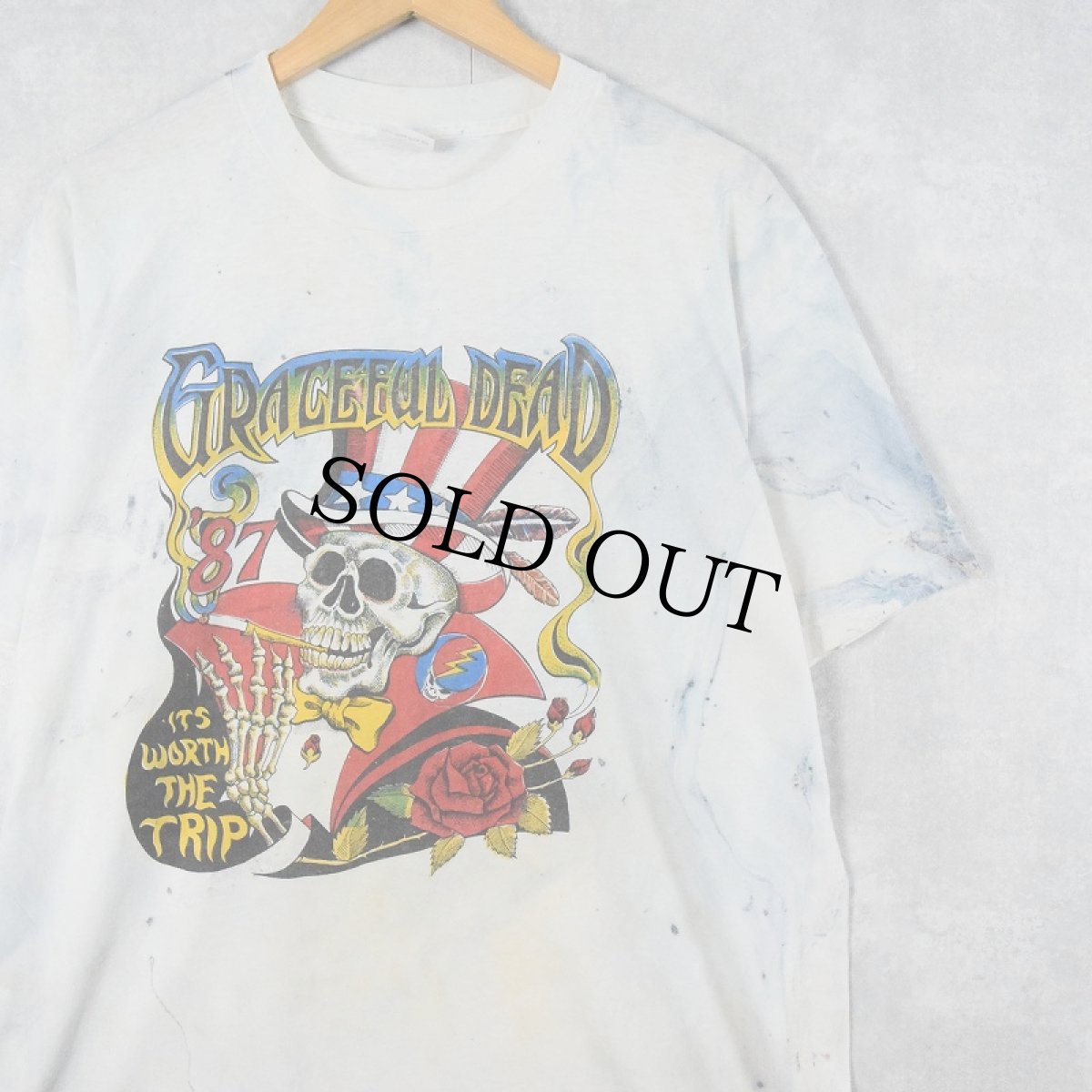 画像1: 80's GRATEFUL DEAD × BOB DYLAN USA製 バンドツアープリント タイダイTシャツ ONE SIZE (1)