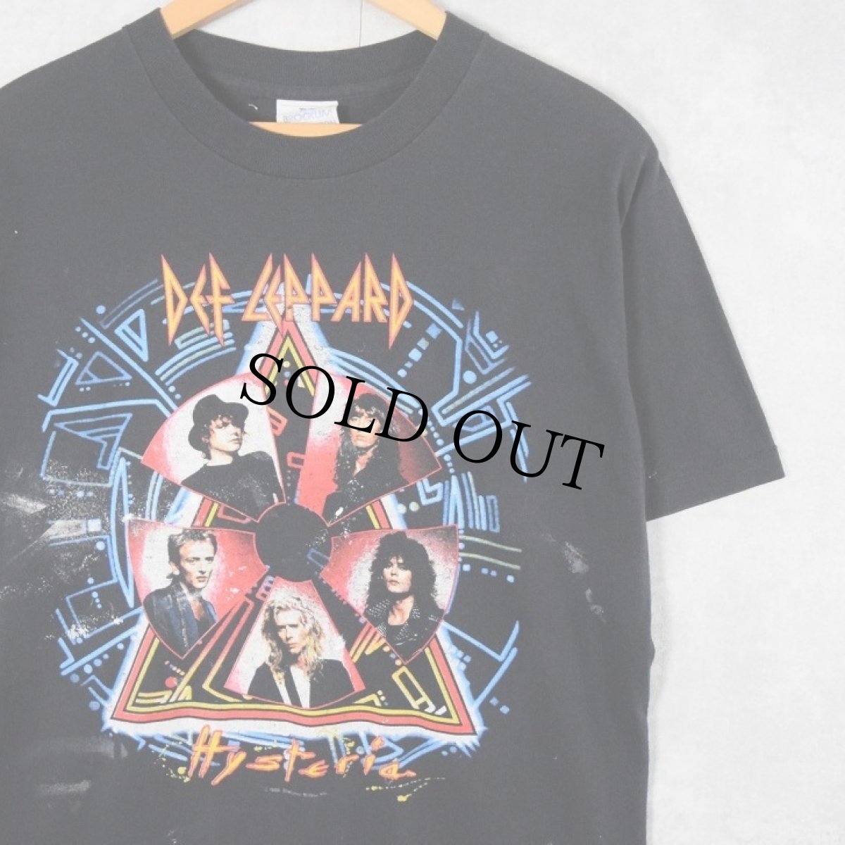 画像1: 80's DEF LEPPARD USA製 "Hysteria" ロックバンドTシャツ BLACK L (1)