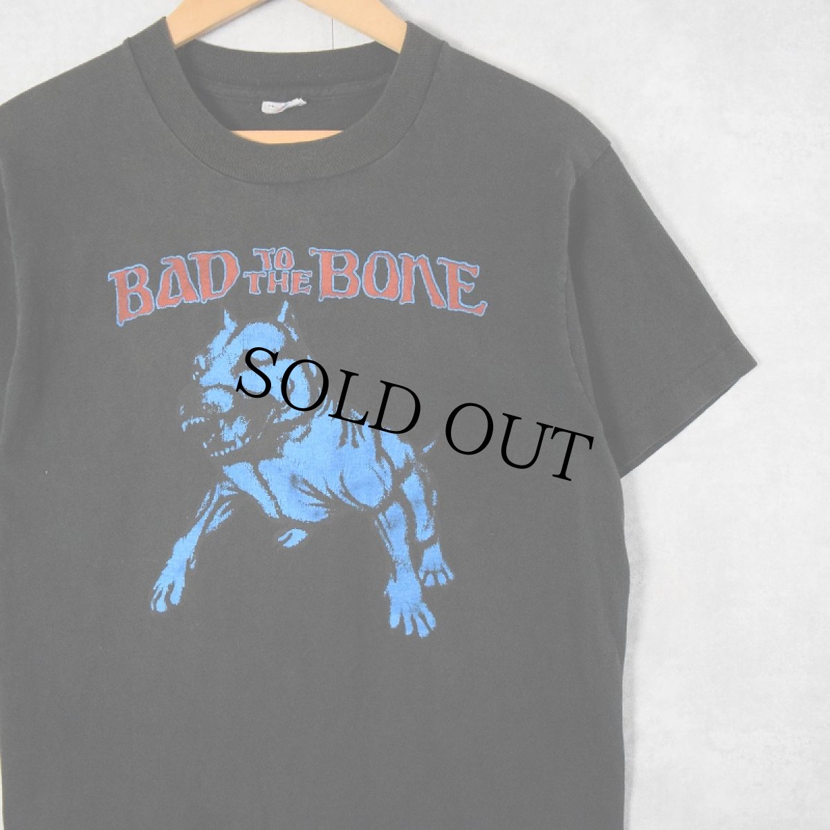 画像1: 90's BAD TO THE BONE ハードロックバンドTシャツ BLACK M (1)