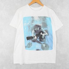 画像1: NIRVANA Kurt Cobain ロックバンド フォトプリントTシャツ L (1)