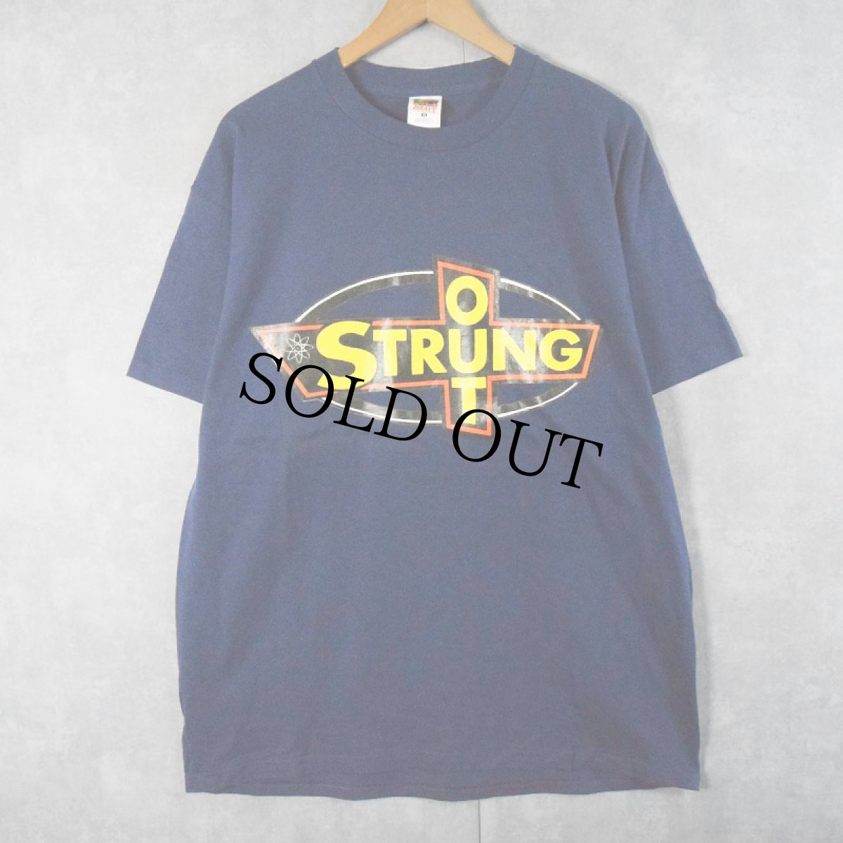 画像1: 2000's Strung Out "FAT WRECK CHORDS" パンクロックバンドプリントTシャツ NAVY XL (1)