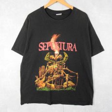 画像1: 90's SEPULTURA USA製 ヘヴィメタル・バンド プリントTシャツ BLACK XL (1)