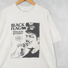 画像1: BLACK FLAG "POLICE STORY" ハードコア・パンク・バンド プリントTシャツ XL (1)