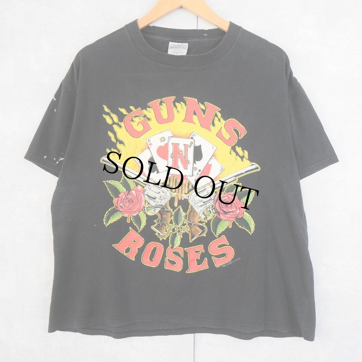 画像1: 90's GUNS ROSES "J.Gaither" USA製 ロックバンドプリントTシャツ BLACK XL (1)