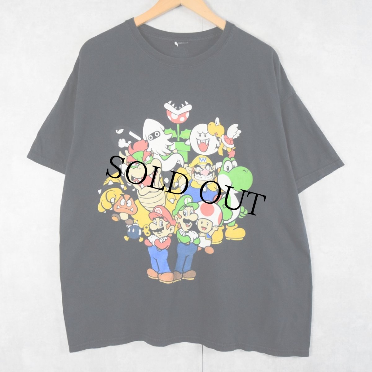 画像1: 2000's スーパーマリオ ゲームキャラクタープリントTシャツ XL (1)