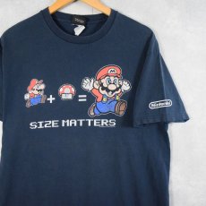 画像1: 2006 Nintendo スーパーマリオ ゲームキャラクタープリントTシャツ NAVY (1)