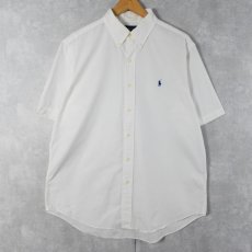 画像1: Ralph Lauren "CLASSIC FIT" ロゴ刺繍 ボタンダウンコットンシャツ L (1)