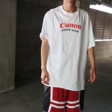 画像1: Canon "KNOW HOW" 精密機器メーカー ロゴプリントTシャツ XL (1)