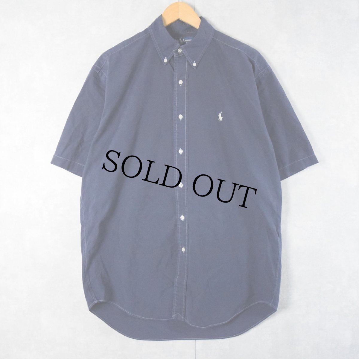 画像1: Ralph Lauren "BLAKE" ロゴ刺繍 ボタンダウンコットンシャツ M (1)