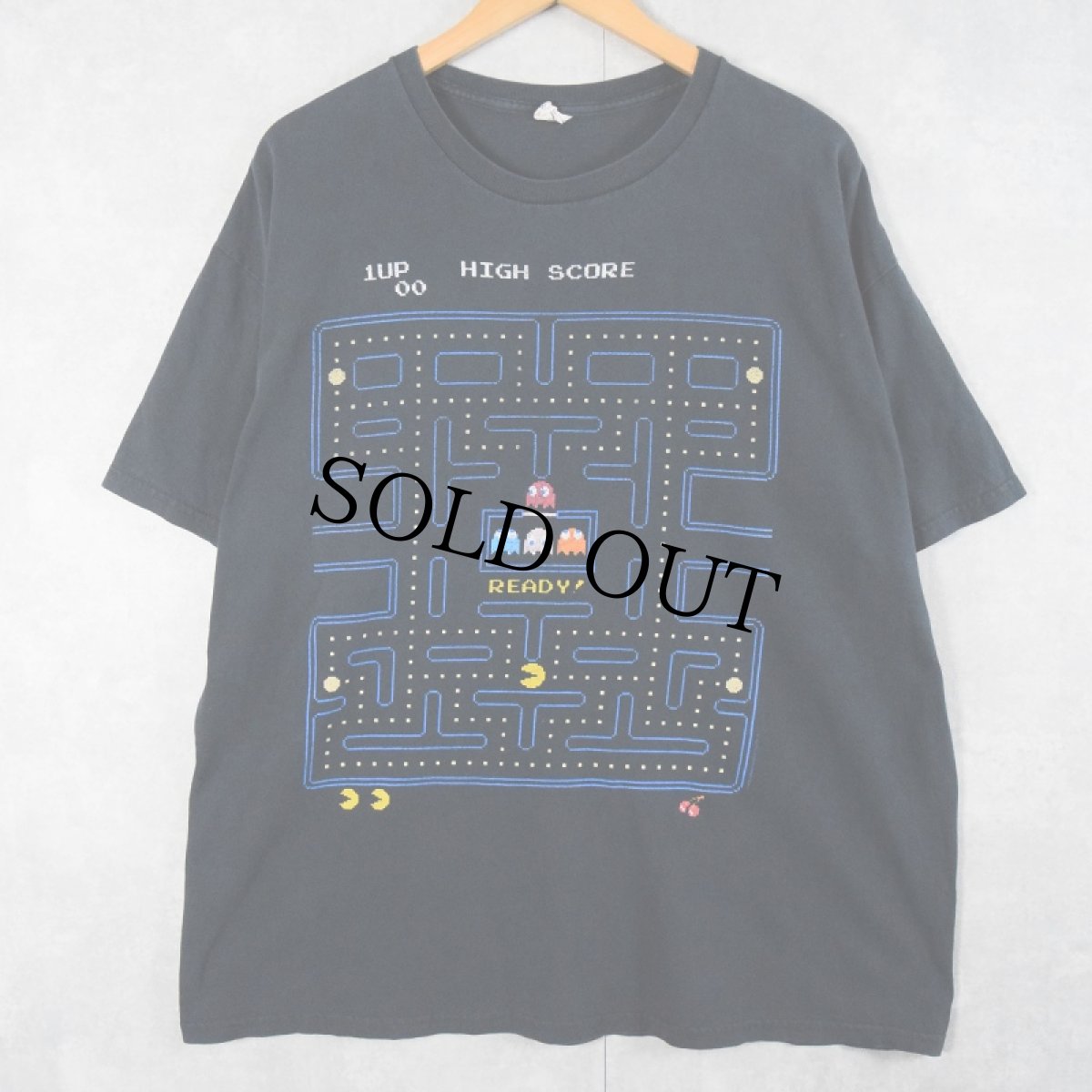 画像1: 2000's PAC-MAN ビデオゲームプリントTシャツ BLACK XL (1)