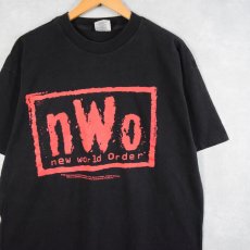 画像1: New World Order プロレスラーユニット ロゴプリントTシャツ BLACK XL (1)