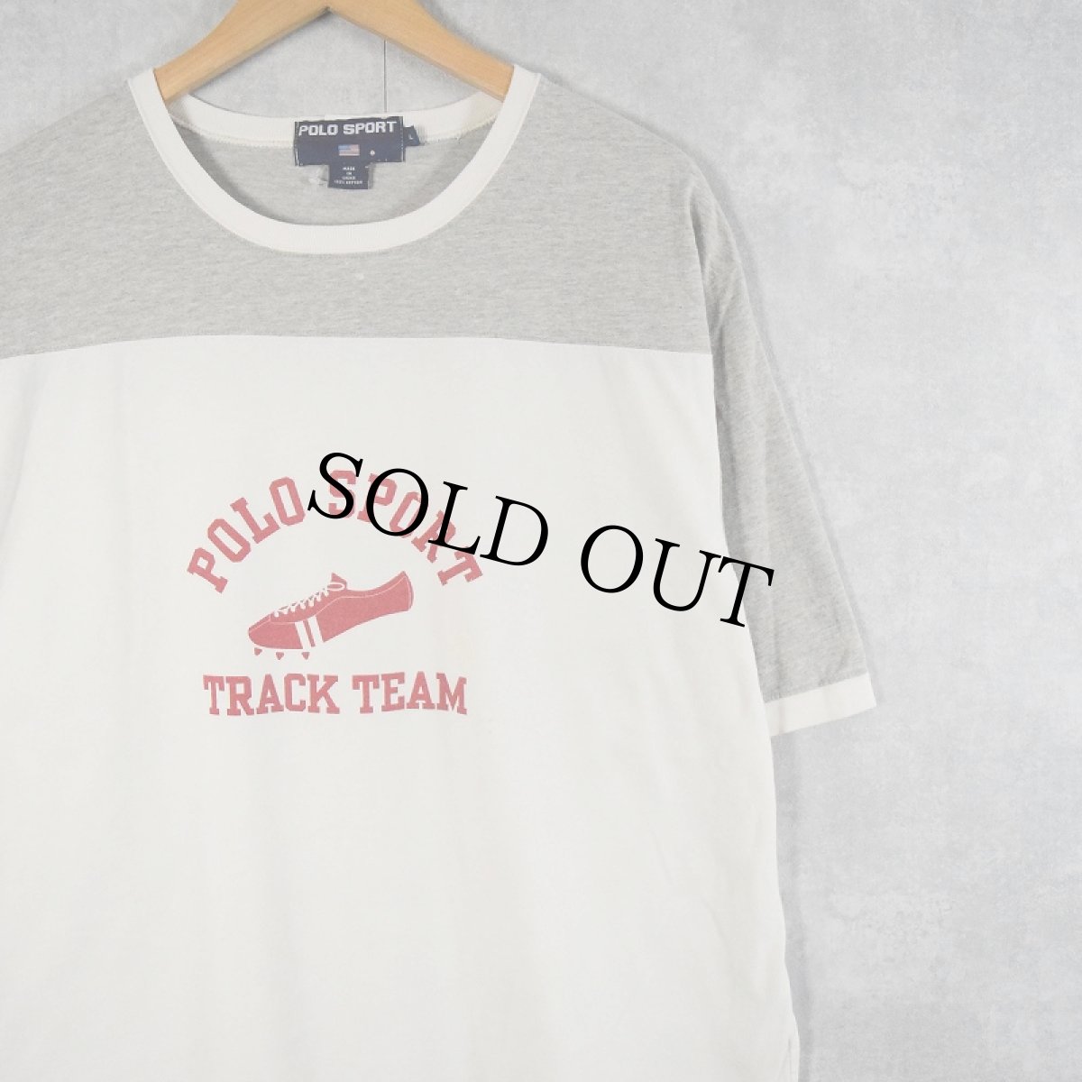 画像1: 90's POLO SPORT Ralph Lauren "TRACK TEAM" フットボールTシャツ L (1)