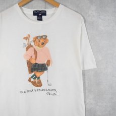 画像1: 90's POLO SPORT Ralph Lauren ポロベアプリントTシャツ L (1)