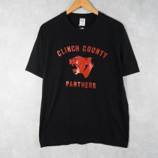 画像2: 90's JERZEES BY RUSSELL USA製 "CLINCH COUNTY PANTHERS" プリントTシャツ BLACK L (2)