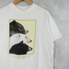 画像1: 90's LIBERTY GRAPHICS Diana Dee Tyler USA製 "THREE BEARS" くまイラストプリントTシャツ L (1)