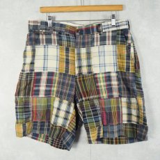 画像1: POLO Ralph Lauren インディアンマドラス パッチワークコットンショーツ W35 (1)