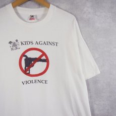 画像1: 90's USA製 "KIDS AGAINST VIOLENCE" メッセージプリントTシャツ XL (1)