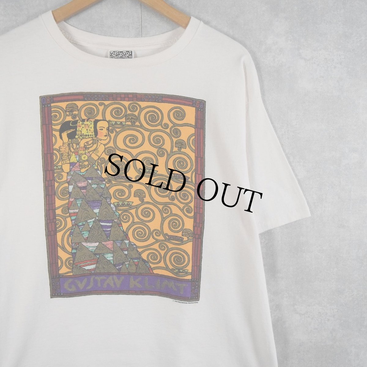 画像1: 90's Gustav Klimt USA製 "Die Erwartung" アートプリントTシャツ XL (1)