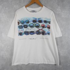 画像1: 80's Wayne Thiebaud USA製 "Dark Glasses" アートプリントTシャツ XL (1)