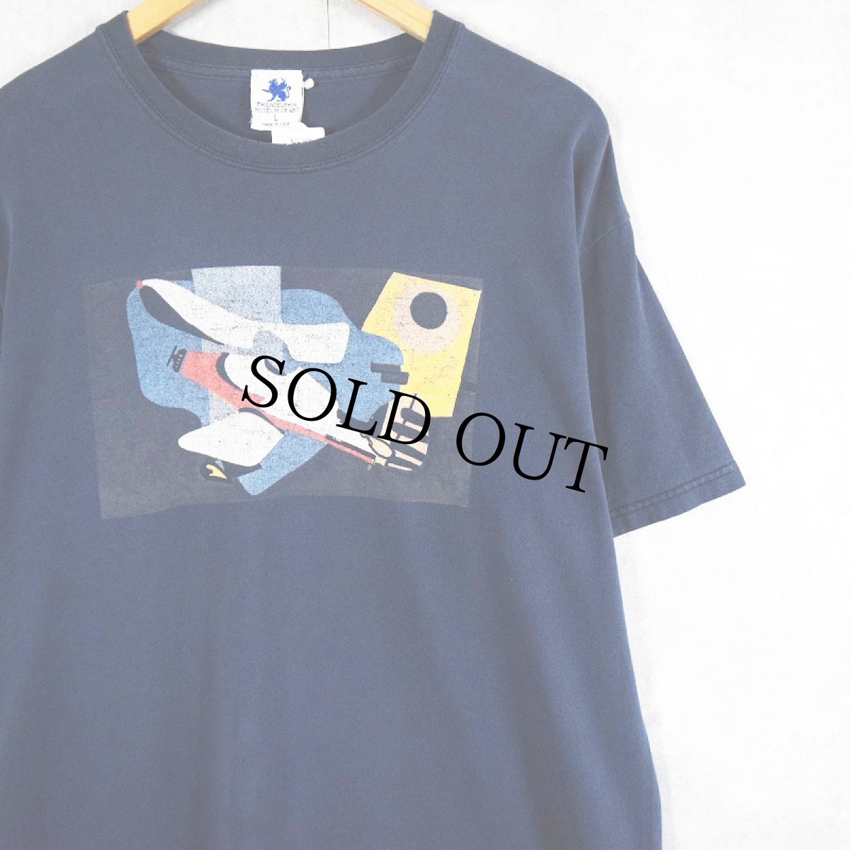 画像1: 90's Arshile Gorky USA製 "PHILADELPHIA MUSEUM OF ART" アートプリントTシャツ NAVY L (1)